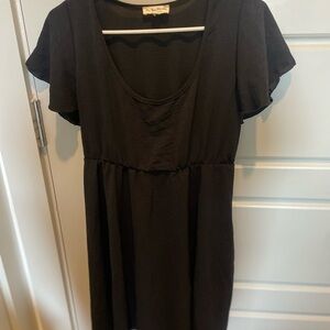 Black Flutter Sleeve Top